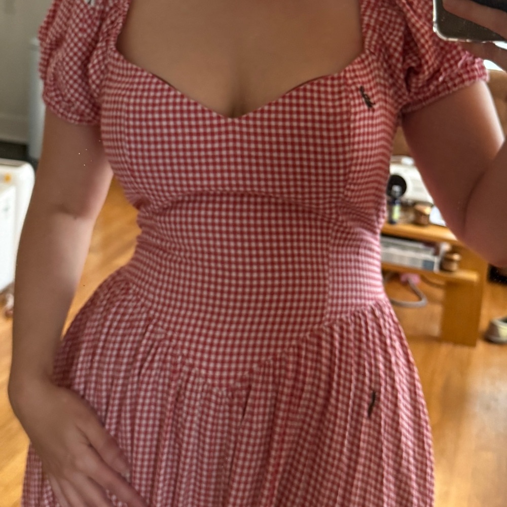 Fashion Brand Company I love bugs Picnic red gingham Jumpsuit - Picture 2 of 4